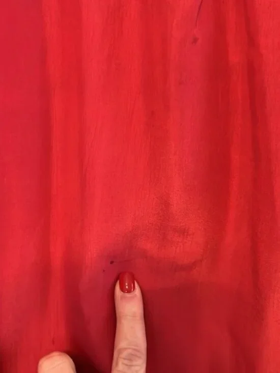 Robert Stock Vintage Silk Button Front Red Professional Long Sleeve Shirt Large - Picture 8 of 14